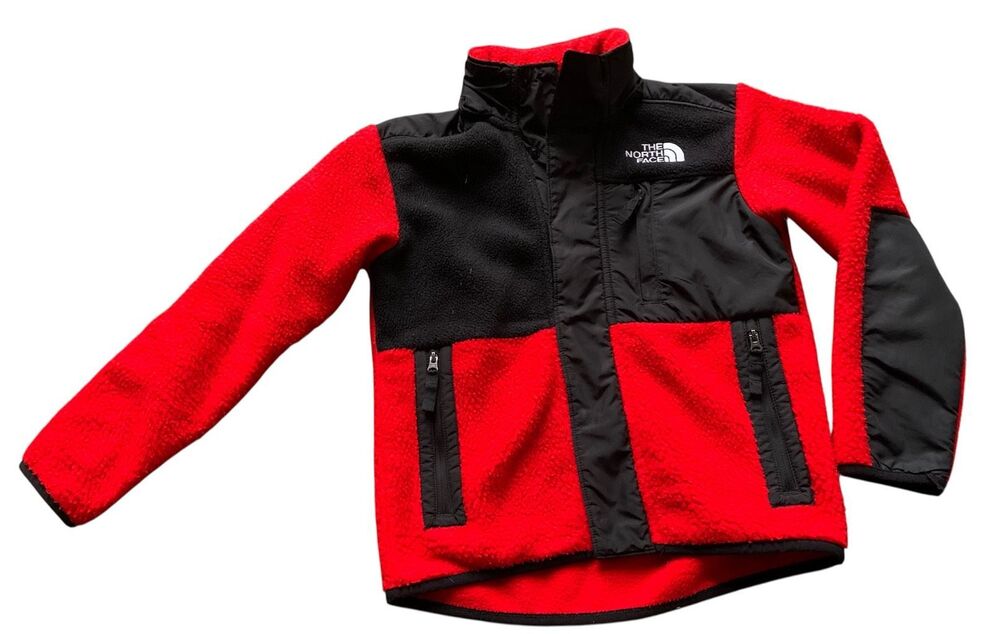 The North Face Casentino Denali RED HIGH PILE fleece Jacket Coat kids 7 8 S